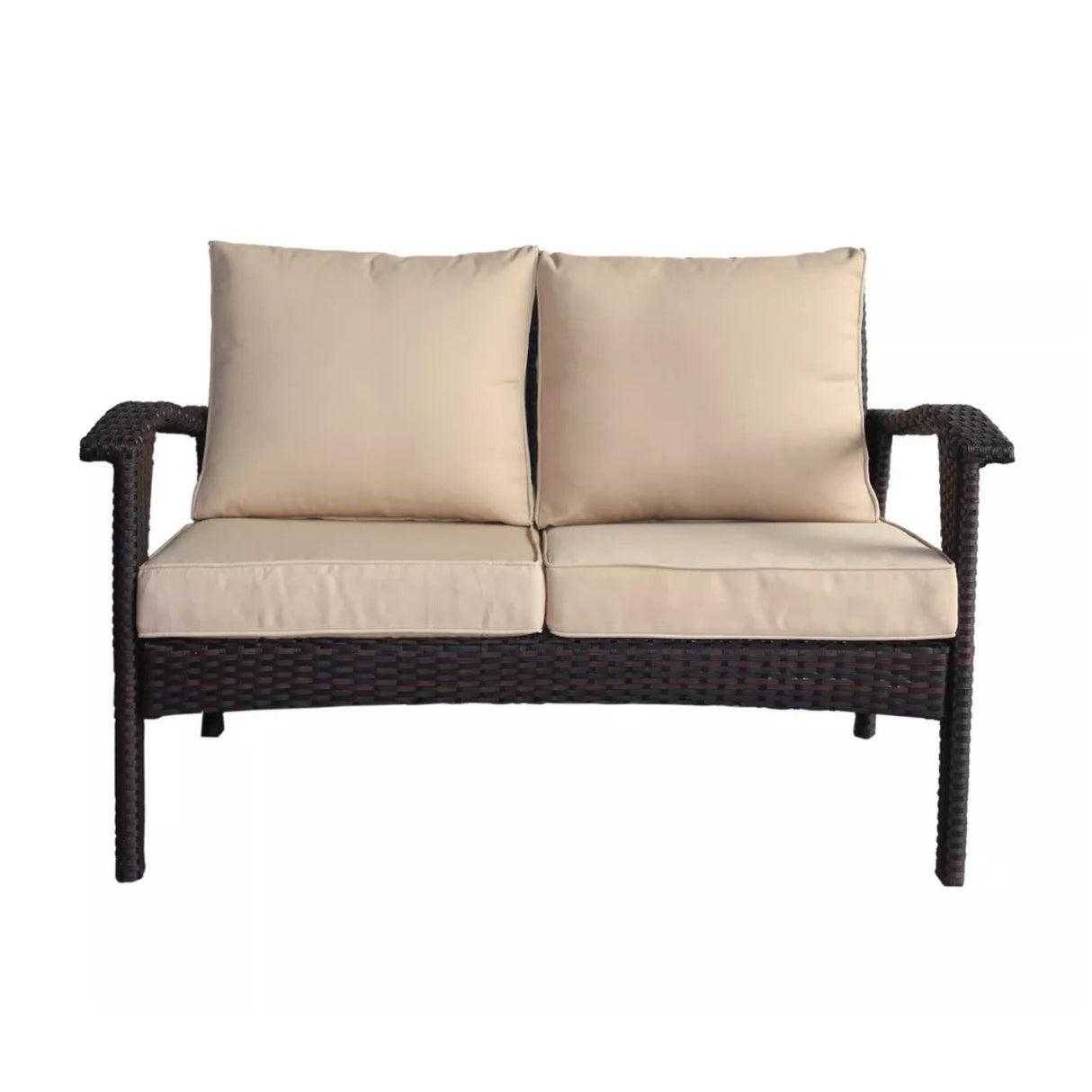Outdoor Rattan Wicker 1-Piece Loveseat Sofa