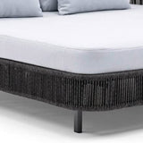 Outdoor Grey Rope Patio Daybed with Comfortable White Cushion