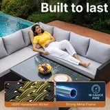 6-Piece All-Weather Wicker Patio Furniture Set (Black/Grey)