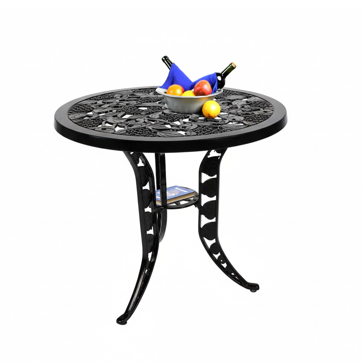 Outdoor Cast Aluminium 5-Piece Patio Bistro Set (Black)