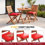 Acacia Wood Foldable Outdoor Bistro Set – 2 Chairs & Round Table