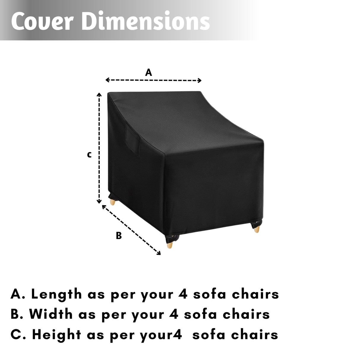 Outdoor 4 Chairs Sofa Cover