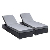 Outdoor 2-Piece Chaise Lounge Chair with Adjustable Settings and Cushions