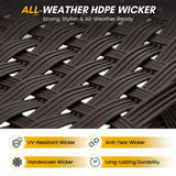 5-Piece Outdoor Rattan Wicker Patio Bistro Set