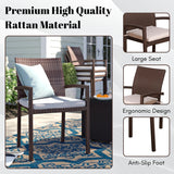 1-Piece Outdoor Rattan Wicker Patio Dining Chair