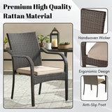 4-Piece Outdoor Rattan Wicker Patio Dining Chairs