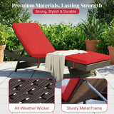 Outdoor Rattan Wicker Chaise Lounger For Poolside