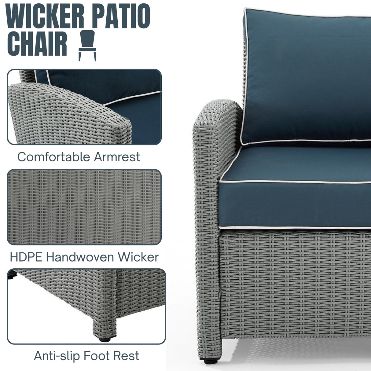 L-Shape Outdoor Wicker Sofa Set
