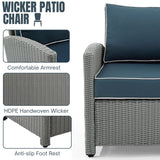 L-Shape Outdoor Wicker Sofa Set