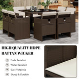 Outdoor Rattan Wicker Dinning Set 9-Piece