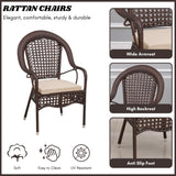 Outdoor All-Weather Resistant Rattan Wicker 5-Piece Dining Set