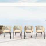 4-Piece Outdoor Rope Patio Dining Chairs