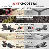 All-Weather HDPE Wicker Outdoor Chaise Lounge Chair Set of 2