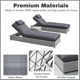 Outdoor Wicker Lounge Chairs Set of 2 With Side Table