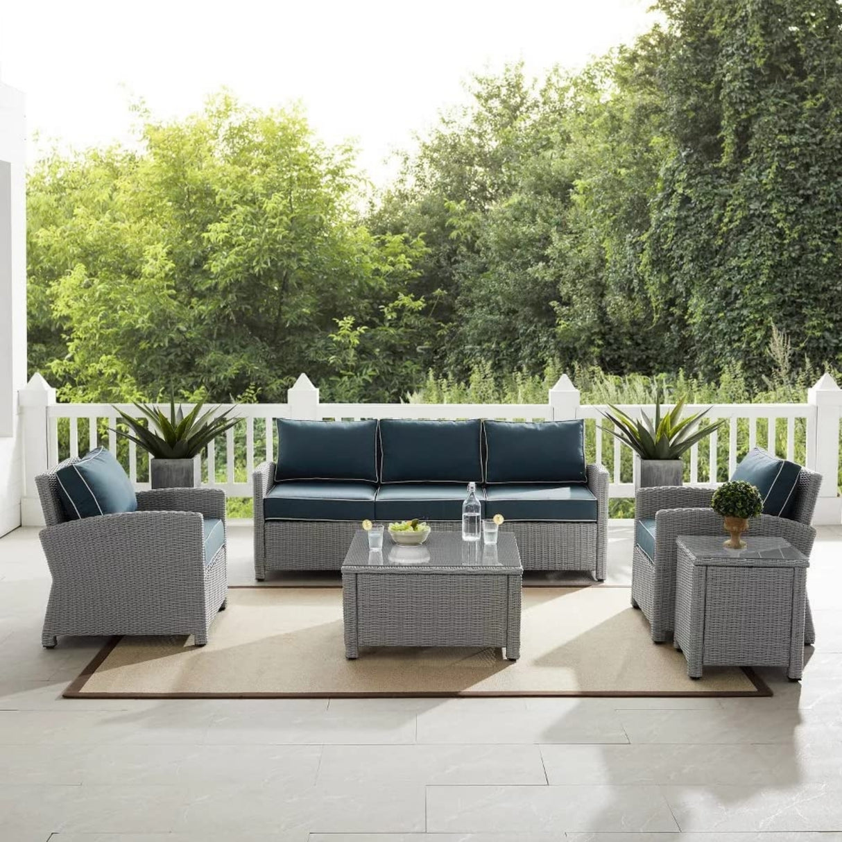 Outdoor Wicker 5-Seater Sofa Set