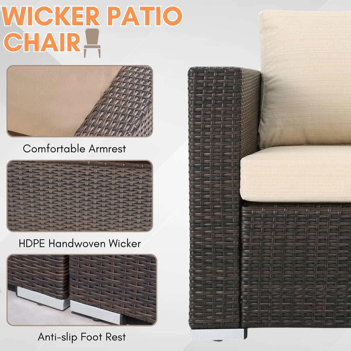 Outdoor Rattan Wicker 8-Seater Sofa Set