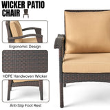 Dark Brown 8 Seater Outdoor Wicker Conversation Set