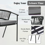 4-Piece Outdoor Rope Patio Dining Chairs