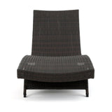 Outdoor All-Weather HDPE Wicker Rattan Sunlounger Recliner with Side Table