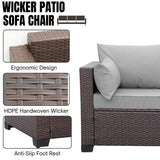 3-Seater Outdoor Rattan Wicker Patio Sofa