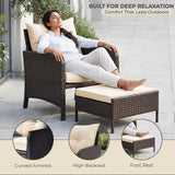 Outdoor 5 Piece Patio Wicker Furniture Set