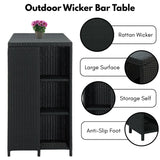 Outdoor Rattan Wicker Bar Table with High-Top Design