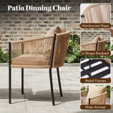 2-Piece Outdoor Rope Patio Dining Chairs