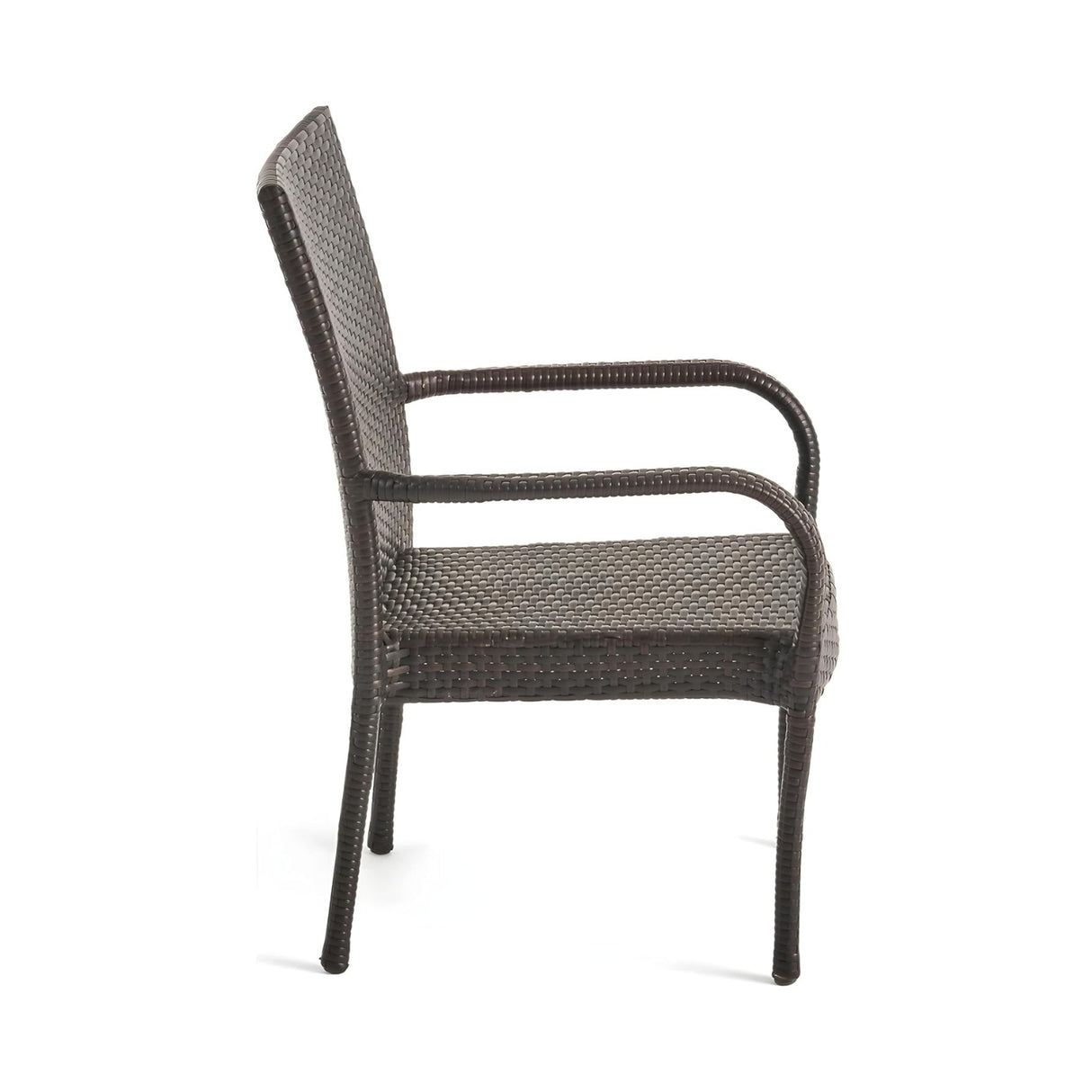 Outdoor All-Weather Resistant Rattan Wicker 5-Piece Dining Set (Dark Brown)