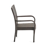 Outdoor All-Weather Resistant Rattan Wicker 5-Piece Dining Set (Dark Brown)