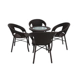 5-Piece Outdoor Rattan Wicker Patio Bistro Set