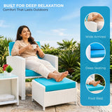 Outdoor 5 Piece Patio Wicker All Weather Sectional Furniture Set