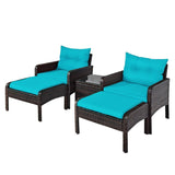 Outdoor Wicker 5-Piece Patio Sofa Set