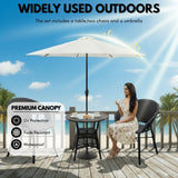 Outdoor Wicker 3-Piece Patio Set with Outdoor Umbrella