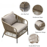 2-Piece Outdoor Rope Single Seater Sofa