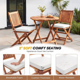 Acacia Wood Foldable Outdoor Bistro Set – 2 Chairs & Round Table