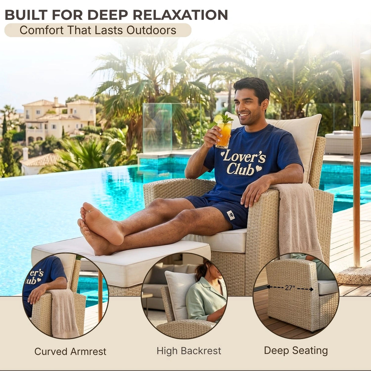 Outdoor Rattan Wicker 4-Piece Patio Sofa Set