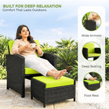 Outdoor 5 Piece Patio Wicker All Weather Sectional Furniture Set