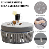 Round Outdoor Rope Footstool