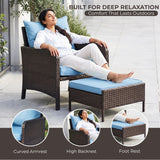 Outdoor 5 Piece Patio Wicker Furniture Set