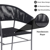 3-Piece Grey Rope Outdoor Patio Set