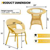 5-Piece Outdoor Rattan Wicker Patio Bistro Set