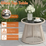 Outdoor Rope 3-Piece Patio Set (Beige & Off-White)