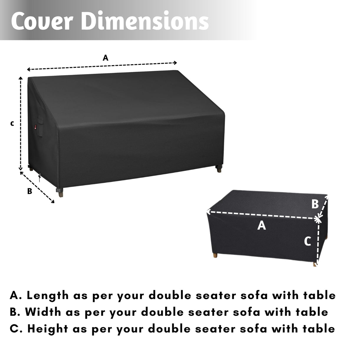 Outdoor Double Seater Sofa With Table Cover