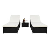 Outdoor Wicker Lounge Chairs Set of 2 With Side Table