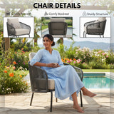 Outdoor Rope 2-Piece Sofa Chairs (Grey & Off-White)