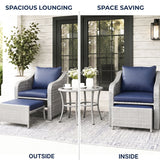 Outdoor Rattan Wicker 5 Piece Patio Sofa Set