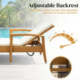 Outdoor Wicker Lounge Chair With Side Table