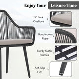 2-Piece Outdoor Rope Patio Dining Chairs