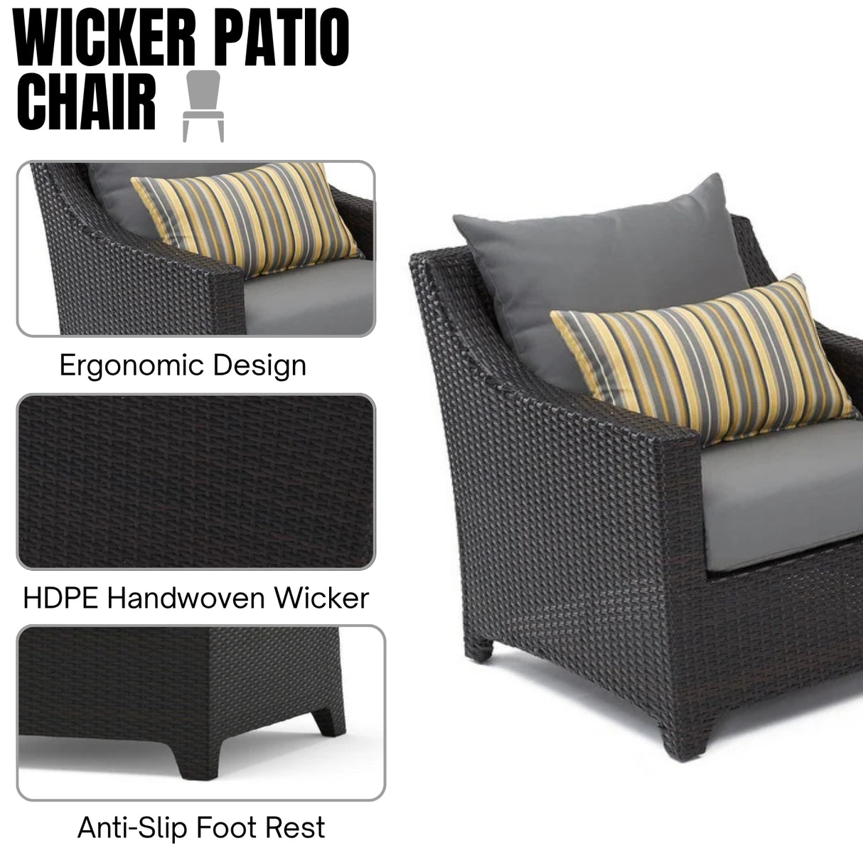 All Weather Outdoor Wicker Garden L-Shape Sectional Conversation Set