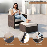 5 Piece Outdoor Patio Wicker Furniture Set